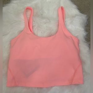 Coral pink tank with shelf bra